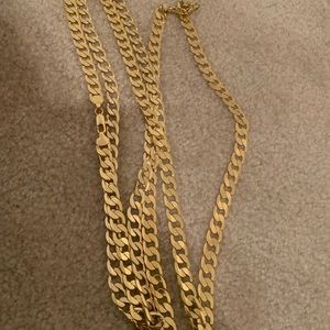 3 thirty inch gold filled Cuban link chains